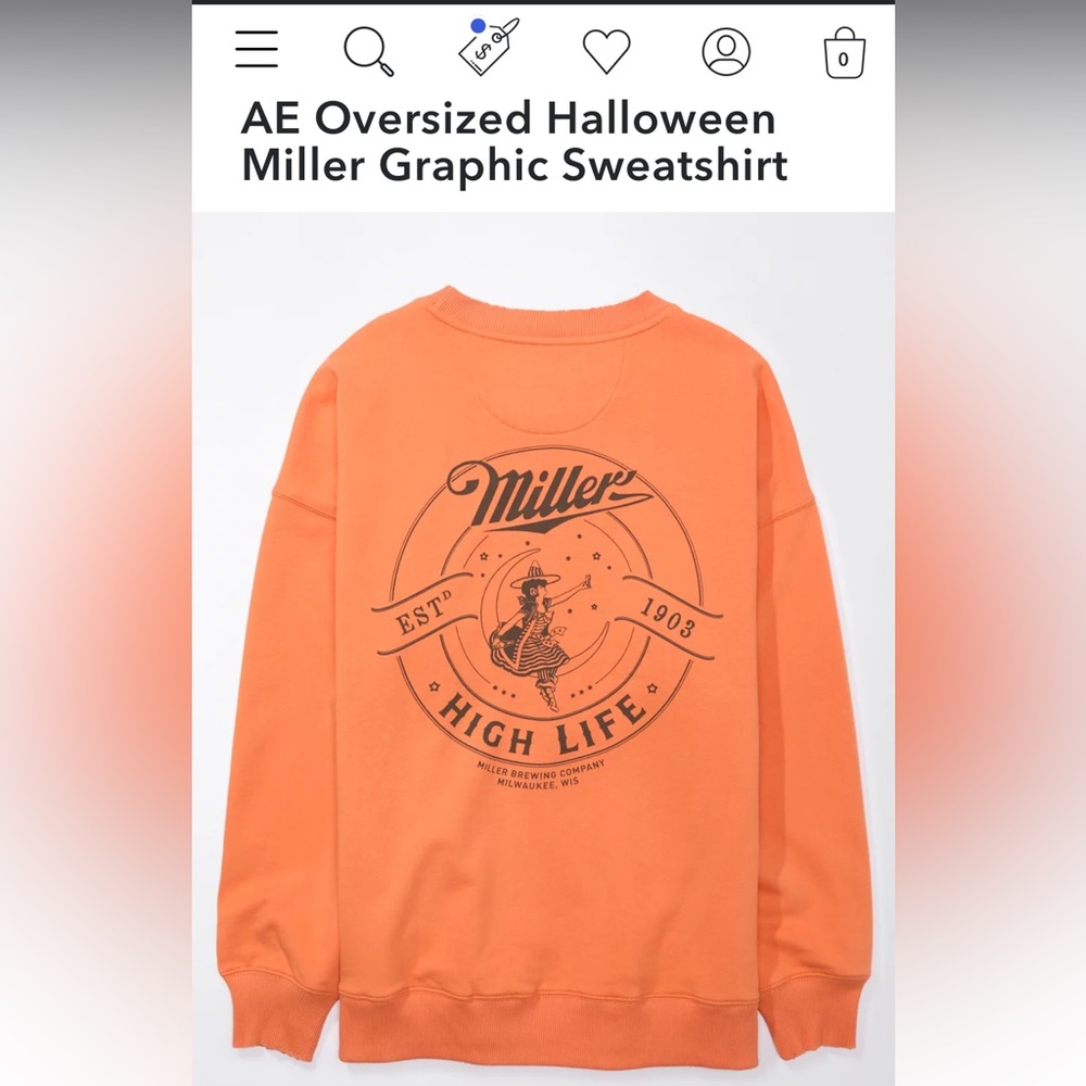 American Eagle oversized sweatshirt, online exclusive, Halloween 🎃🌛🍺